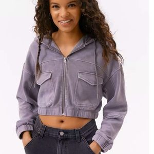 UO Yogi Fleece Cropped Hoodie Sweatshirt